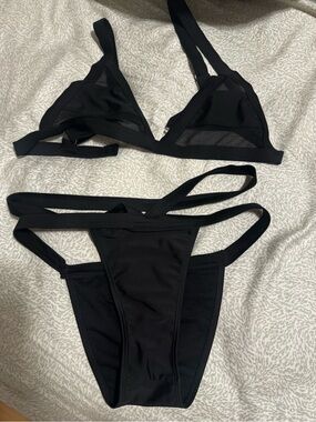 Black Strappy Bikini Set